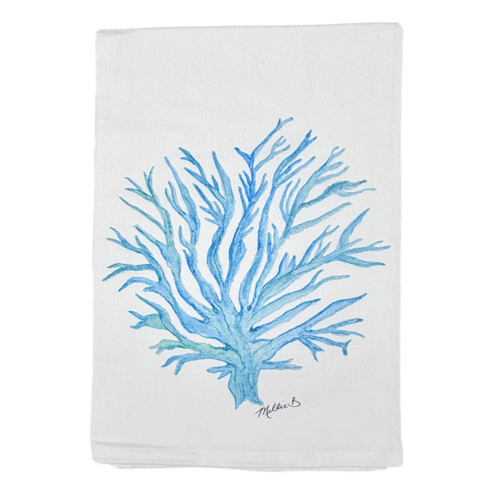 Hand Printed Kitchen Flour Sack Towels Kitchen Towel Low Country Linens Sea Fan 