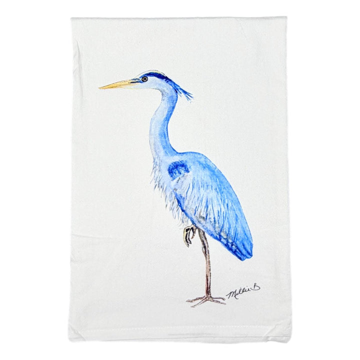 Hand Printed Kitchen Flour Sack Towels Kitchen Towel Low Country Linens Tall Heron 