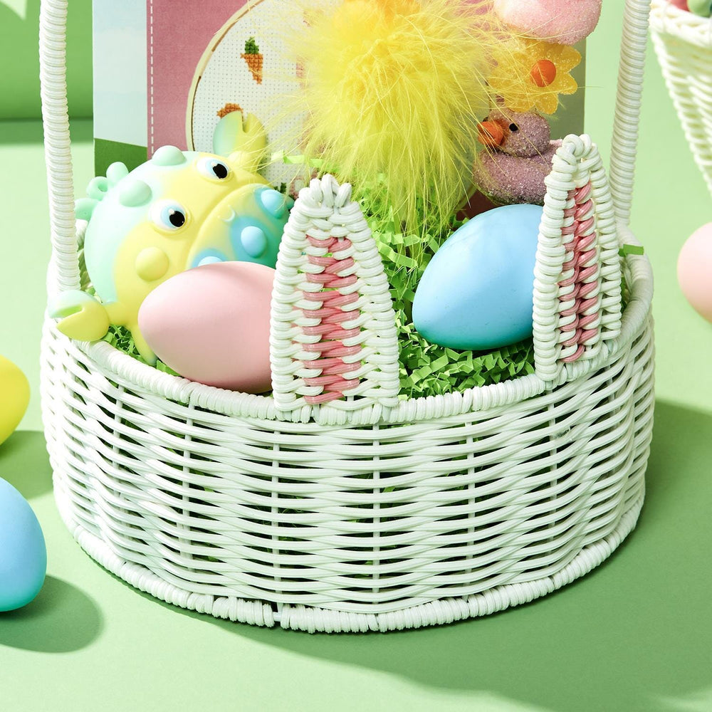 Hand-Woven Faux Wicker Easter Baskets Easter Basket Two's Company 
