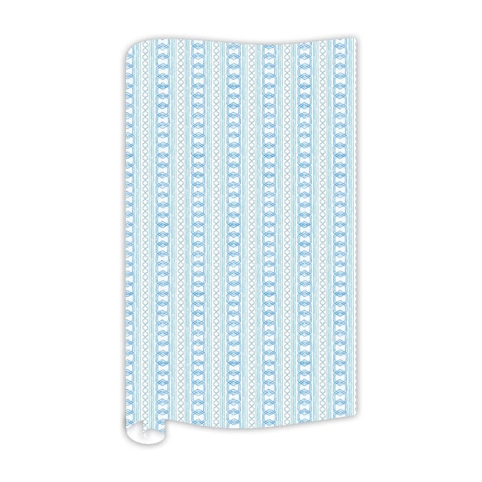Handpainted Blue Interlocking Pattern Wrapping Paper – The Horseshoe Crab