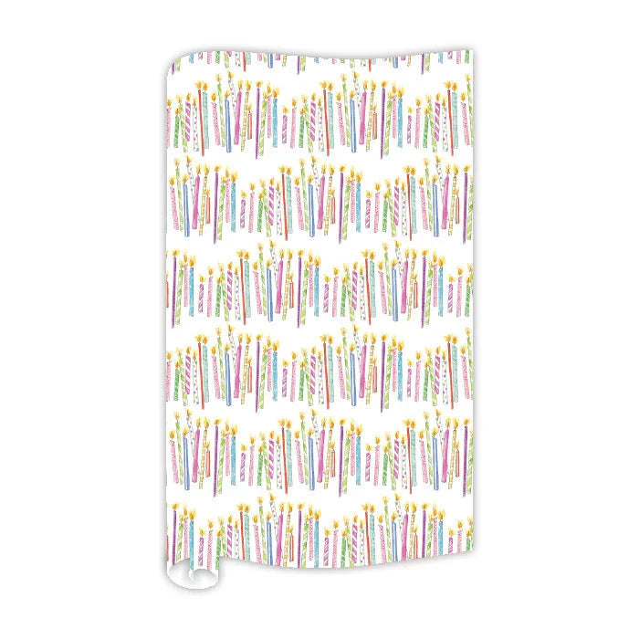 Handpainted Bright Birthday Candles Wrapping Paper Wrapping Paper Rosanne Beck 