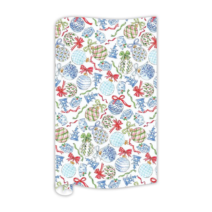 Handpainted Chinoiserie Ornaments Wrapping Paper Wrapping Paper Rosanne Beck 