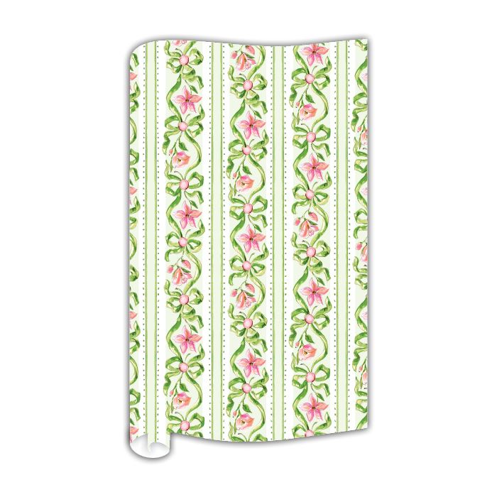 Handpainted Garden Party Green & Coral Wrapping Paper Wrapping Paper Rosanne Beck 