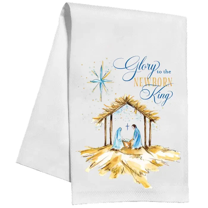 Handpainted Nativity Kitchen Towel Kitchen Towel Rosanne Beck 