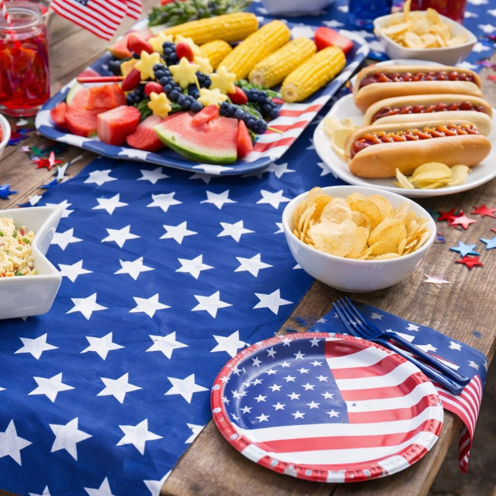 Handpainted Patriotic Stars Table Runner Table Runner Rosanne Beck 