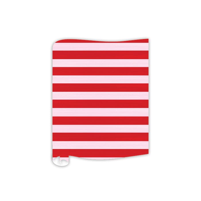 Handpainted Red and Light Pink Stripes Table Runner Table Runner Rosanne Beck 