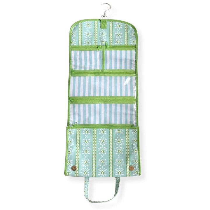 Hanging Travel Case - Rosemary Stripe Blue Cosmetic/Accessories Bags Laura Park Design 