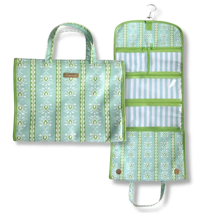 Hanging Travel Case - Rosemary Stripe Blue Cosmetic/Accessories Bags Laura Park Design 
