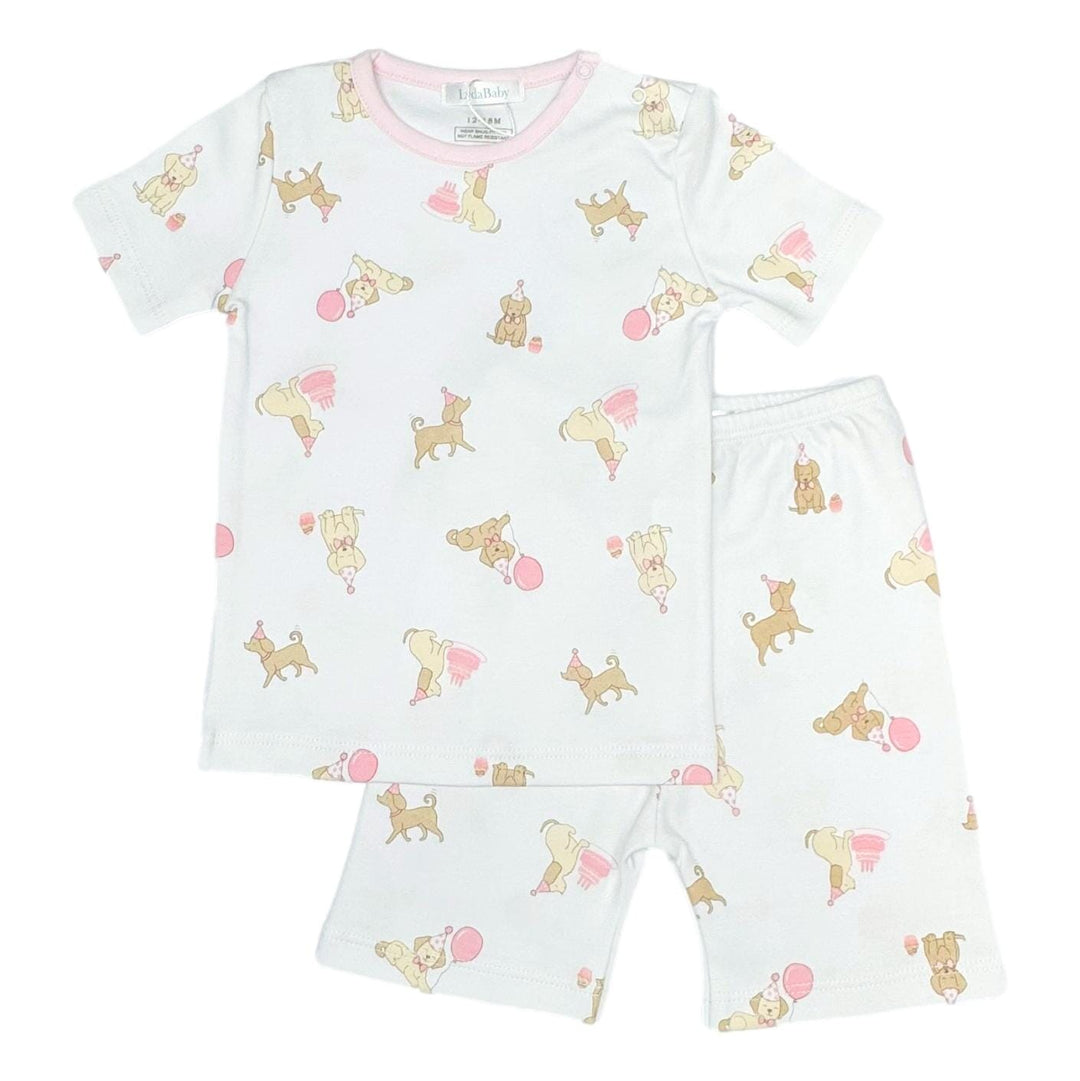 Happy Birthday Puppy Shorts Pajamas - Girl Girl Pajamas Lyda Baby 