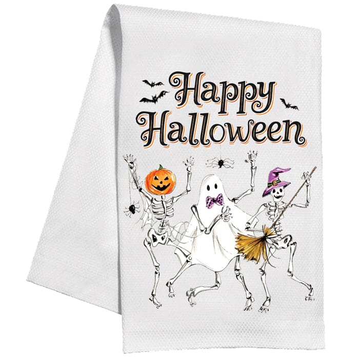Happy Halloween Dancing Kitchen Towel Kitchen Towel Rosanne Beck 
