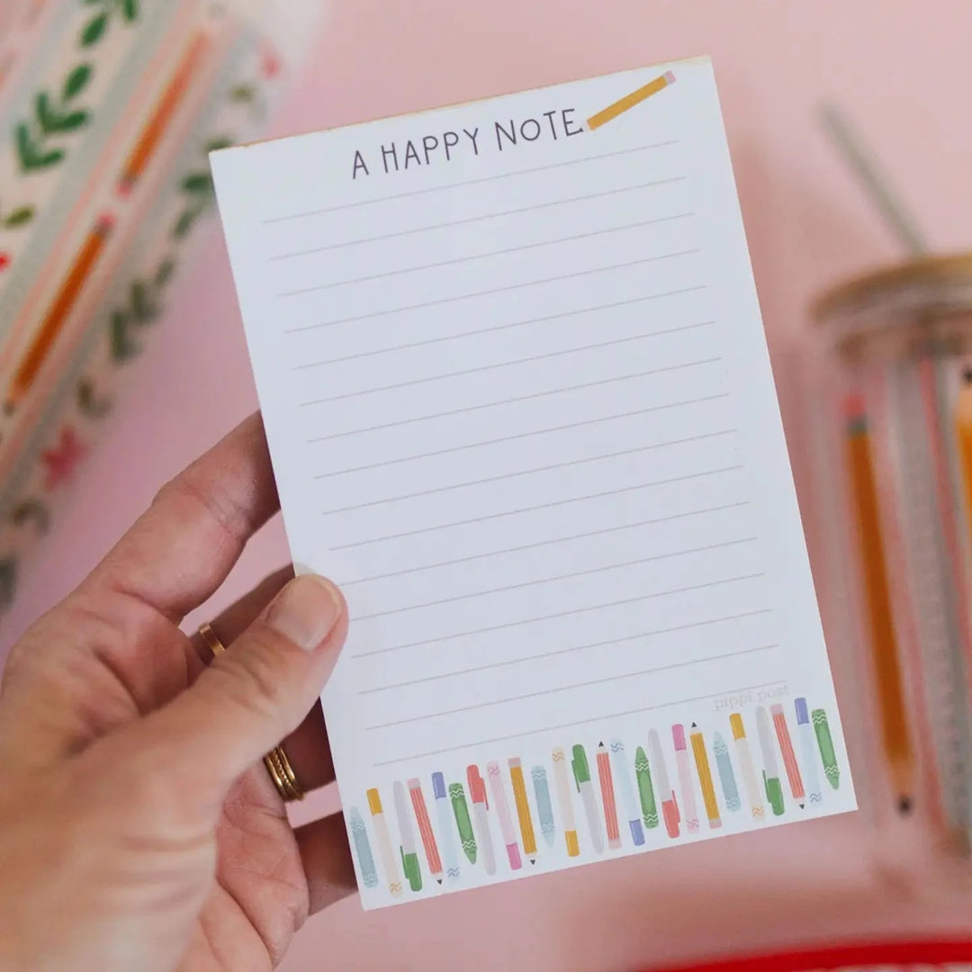 Happy Note Lined Notepad Stationery Pippi Post 