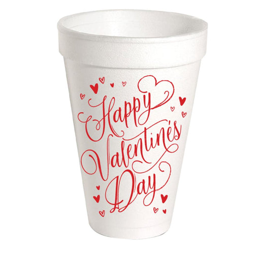 Happy Valentine's Day Hearts Styrofoam Cups Drinkware Rosanne Beck 