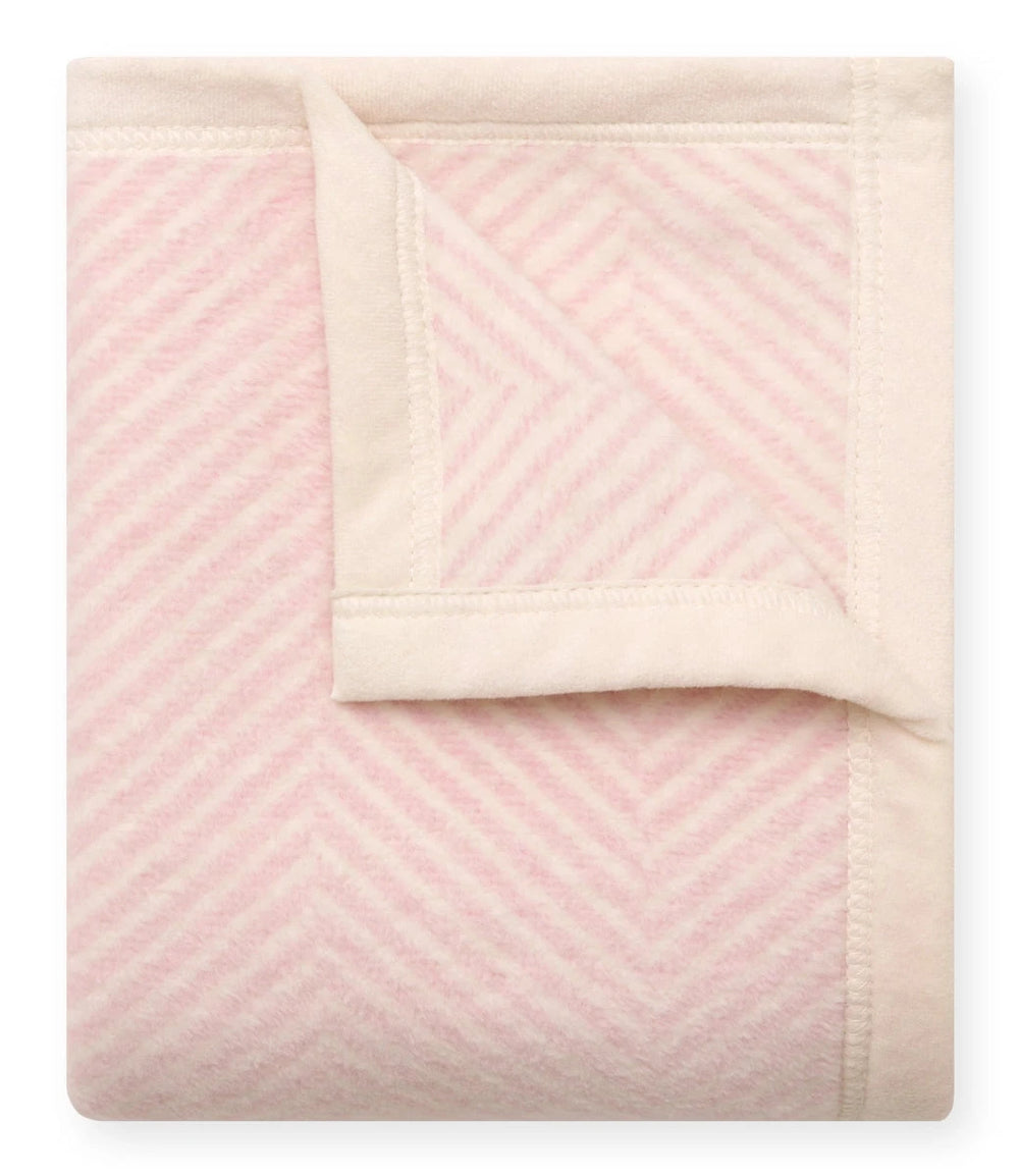 Harborview Herringbone Ballet Pink Mini Baby Blanket ChappyWrap 