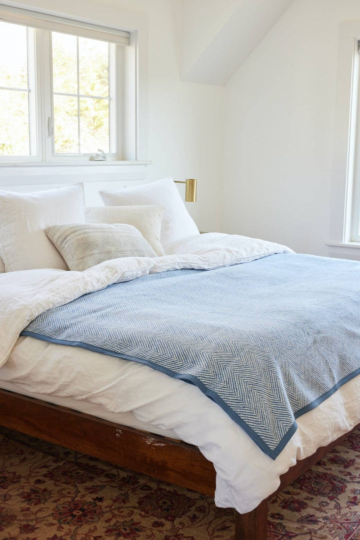 Harborview Herringbone Cornflower Blanket: Original Blanket ChappyWrap 