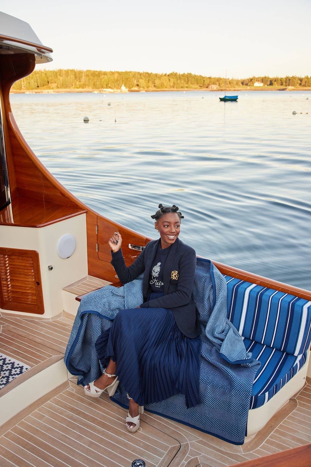 Harborview Herringbone Navy Blanket: Original Blanket ChappyWrap 