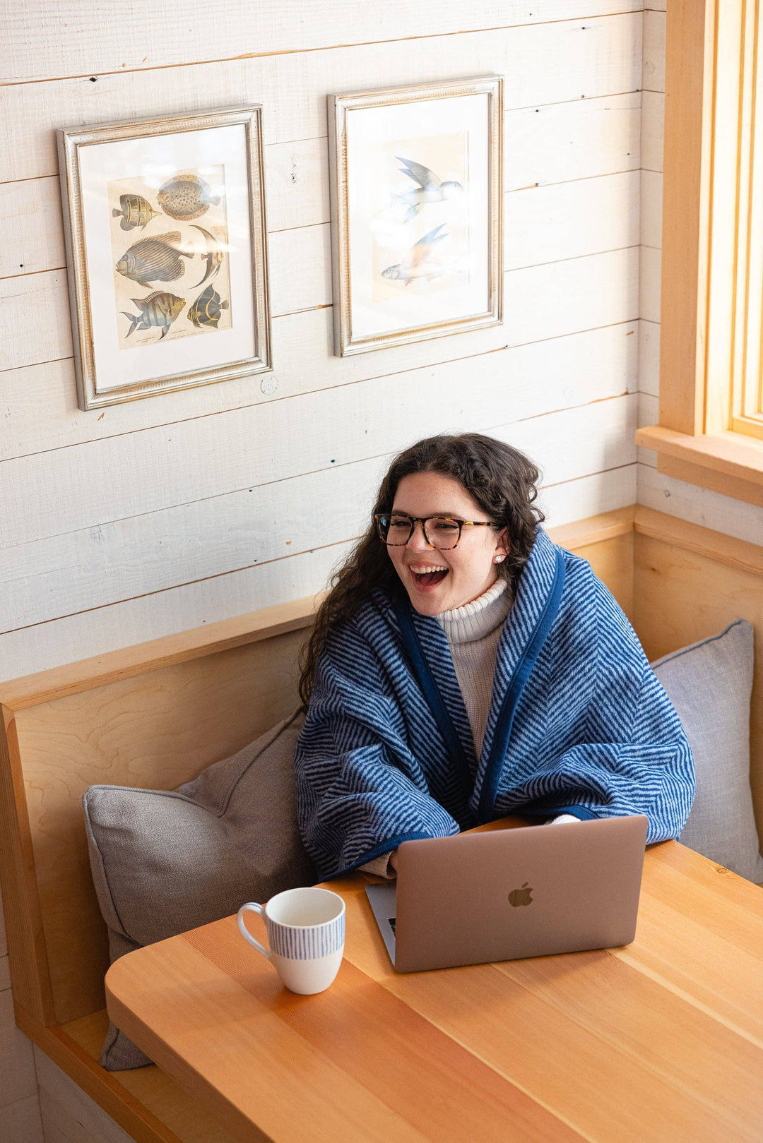 Harborview Herringbone Navy Blanket: Original Blanket ChappyWrap 