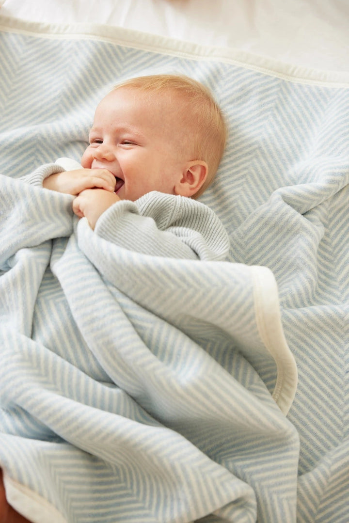 Harborview Herringbone Sky Mini Blanket Baby Blanket ChappyWrap 