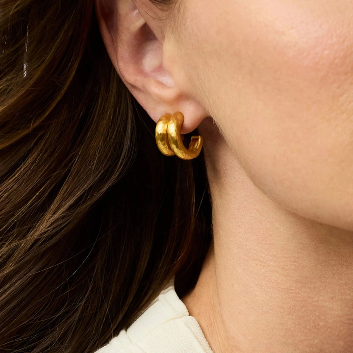 Havana Double Hoop Earrings - Gold Womens Earrings Julie Vos 