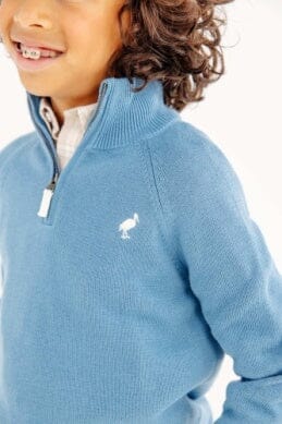 Hayden Half Zip Sweater - Barnsley Blue Boy Sweater Beaufort Bonnet 