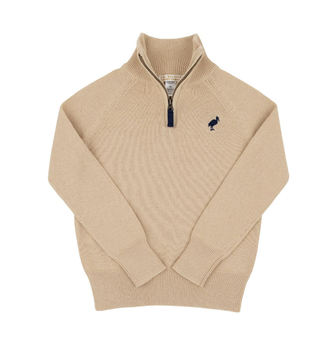 Hayden Half Zip Sweater - Keeneland Khaki Boy Sweater Beaufort Bonnet 