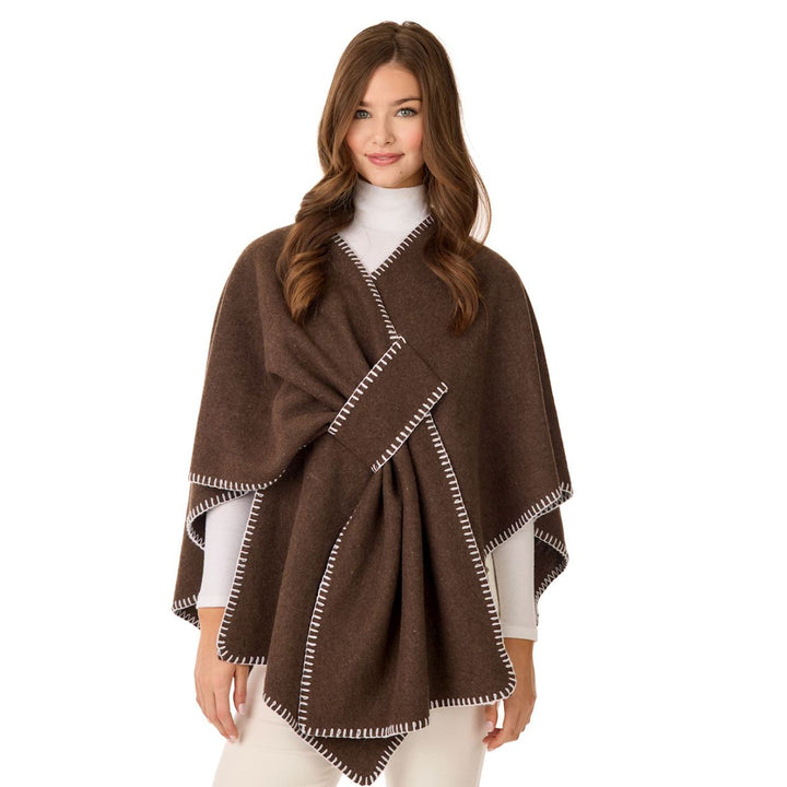 Hayword Blanket Stitch Poncho Womens Sweater MudPie 