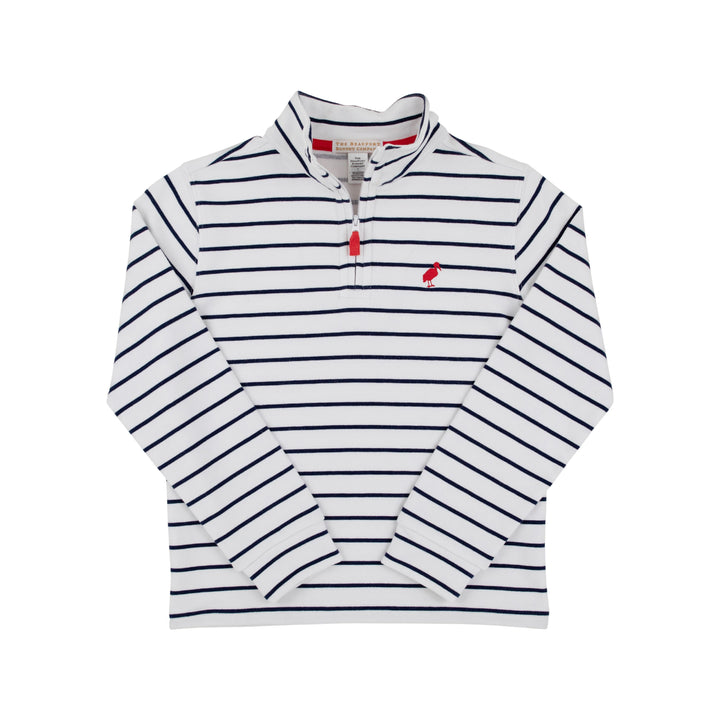 Hayword Half-Zip - Nantucket Navy Stripe Boy Sweater Beaufort Bonnet 