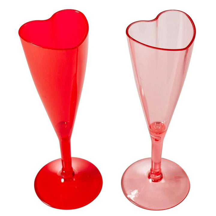Heart Champagne Flutes - 6 Pack Champagne Glass Creative Brands - Slant 