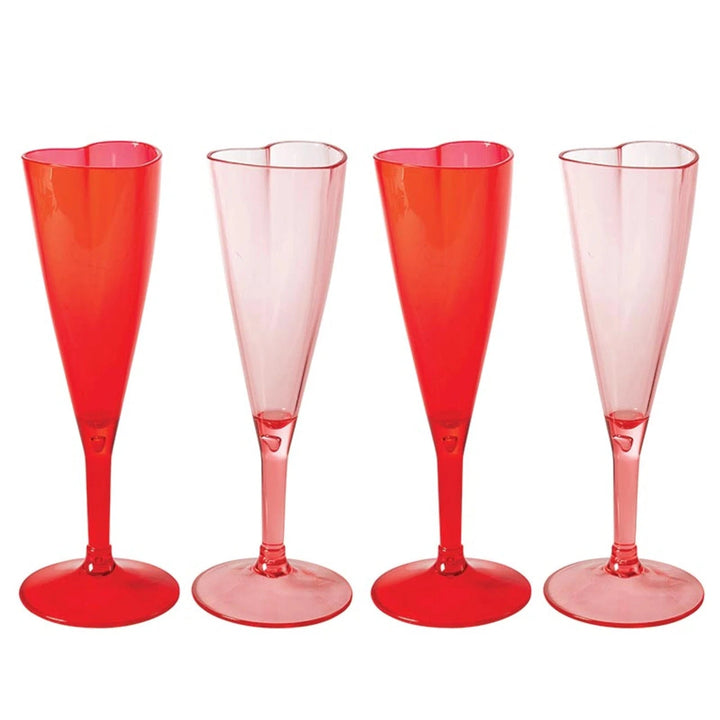 Heart Champagne Flutes - 6 Pack Champagne Glass Creative Brands - Slant 