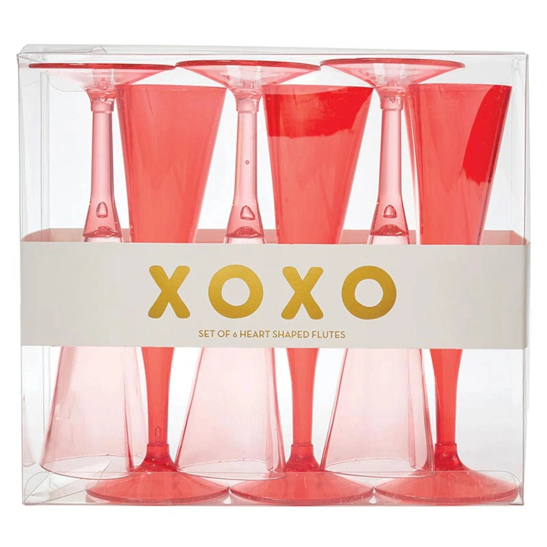 Heart Champagne Flutes - 6 Pack Champagne Glass Creative Brands - Slant 