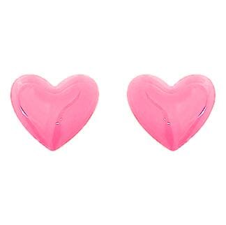 Heart Enamel Studs Earrings Golden Stella Light Pink 