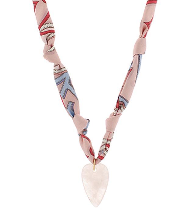 Heart Pendant Scarf Necklace Womens Necklace Golden Stella 