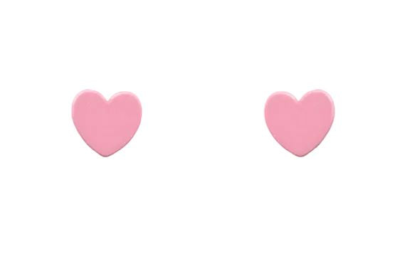 Heart Stud Earrings - Pink Womens Earrings Golden Stella 