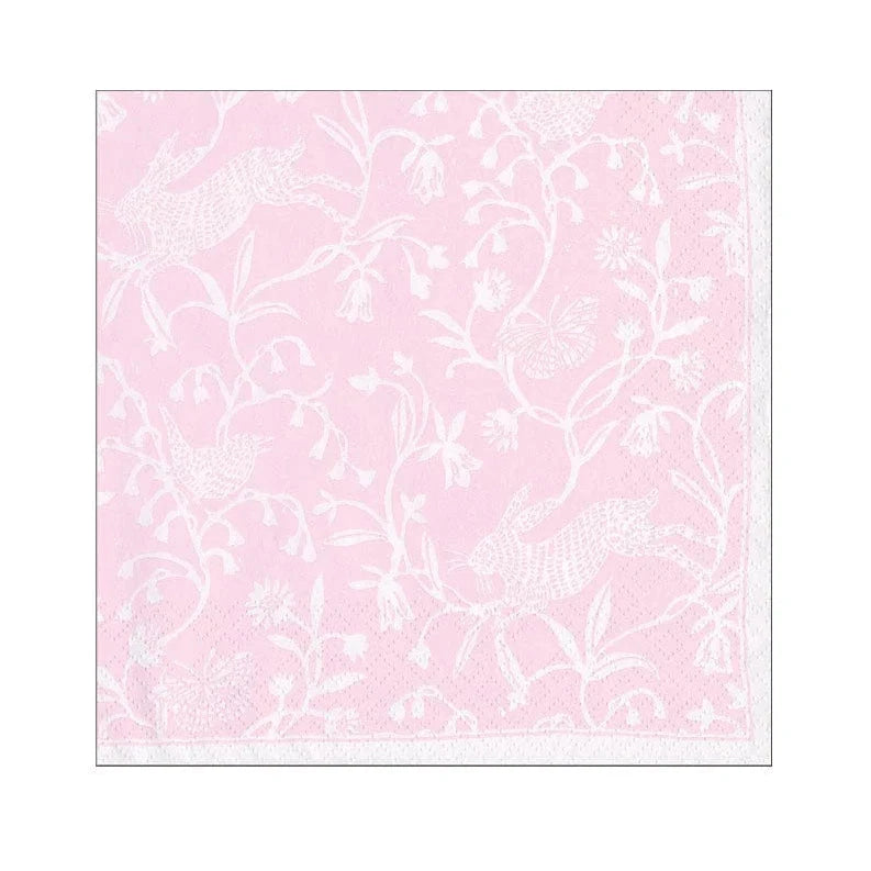 Hedgerow Petal Pink Cocktail Napkin - 20 Count Cocktail Napkins Caspari 