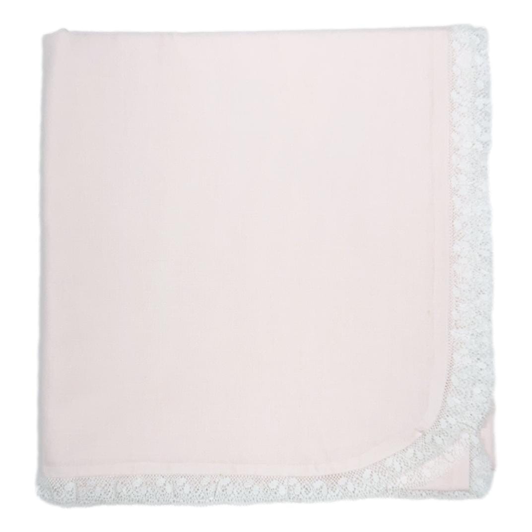 Heirloom Baby Blanket with Lace Trim Baby Blanket Remember Nguyen - Baby Sen Pink 