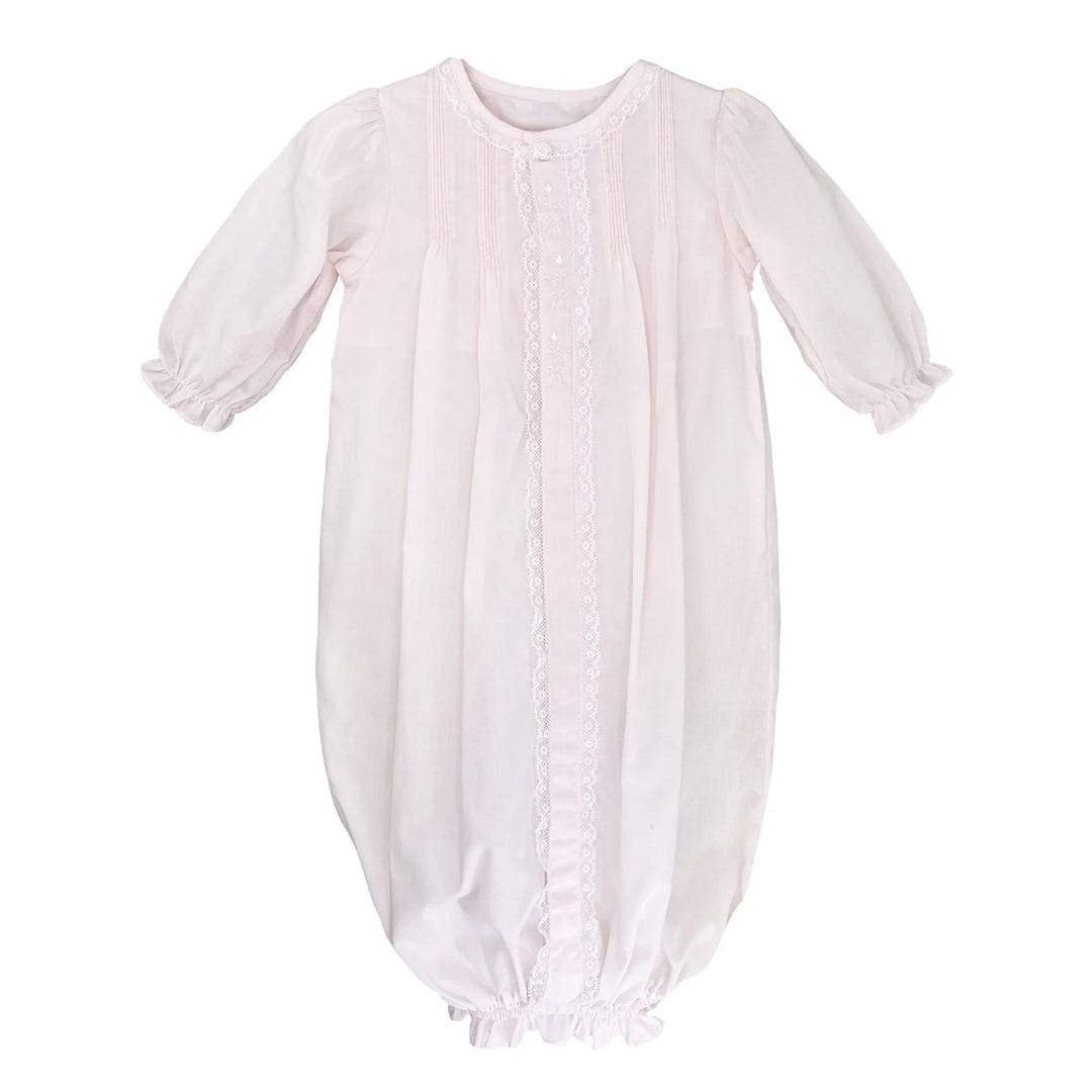 Heirloom Lace Hand Embroidered Sack - Pink Baby Gown Petit Ami 