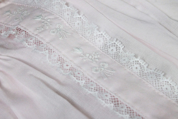 Heirloom Lace Hand Embroidered Sack - Pink Baby Gown Petit Ami 