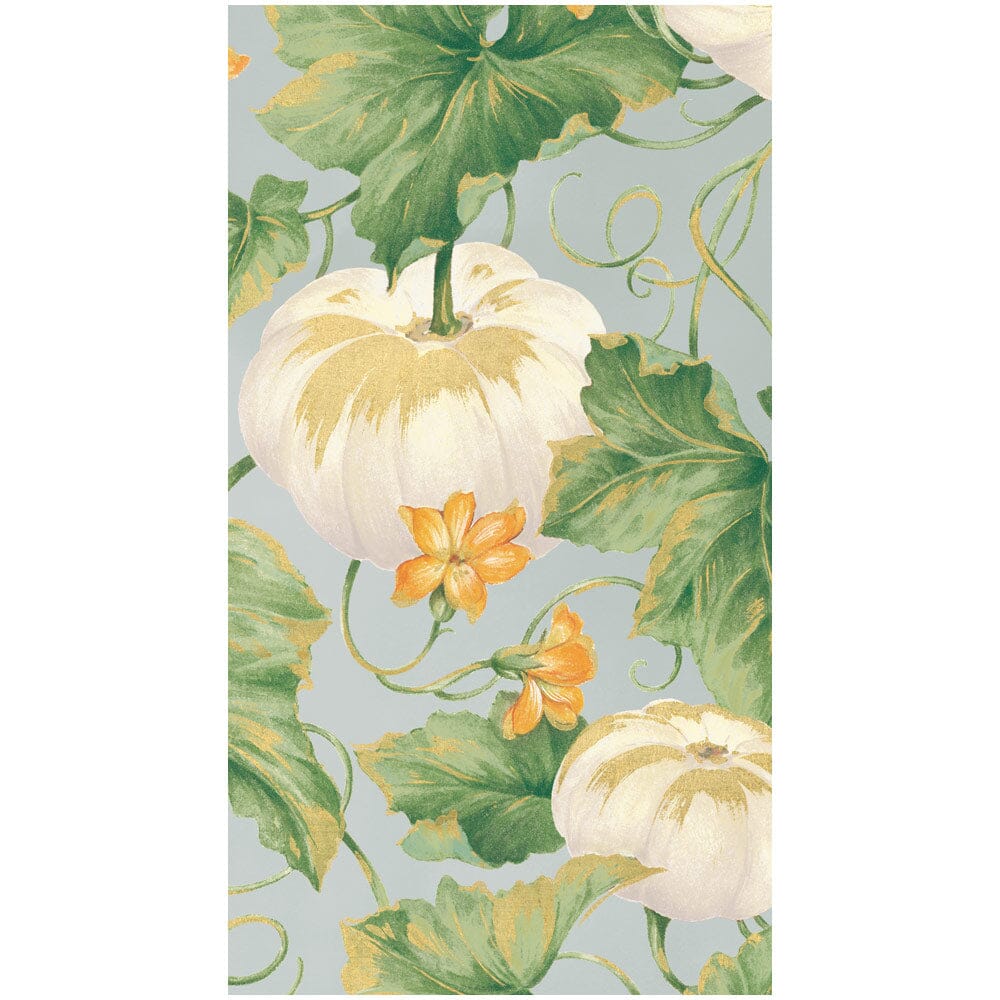Heirloom Pumpkins Grey/White Guest Towel Guest Towels Caspari 