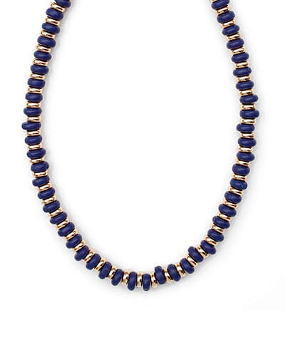 Heishi Bead Necklace Womens Necklace Golden Stella Navy 