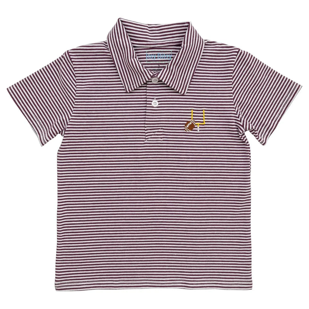 Henry Gameday Polo - Maroon Boy Shirt Trotter Street Kids - Itsy Bitsy 