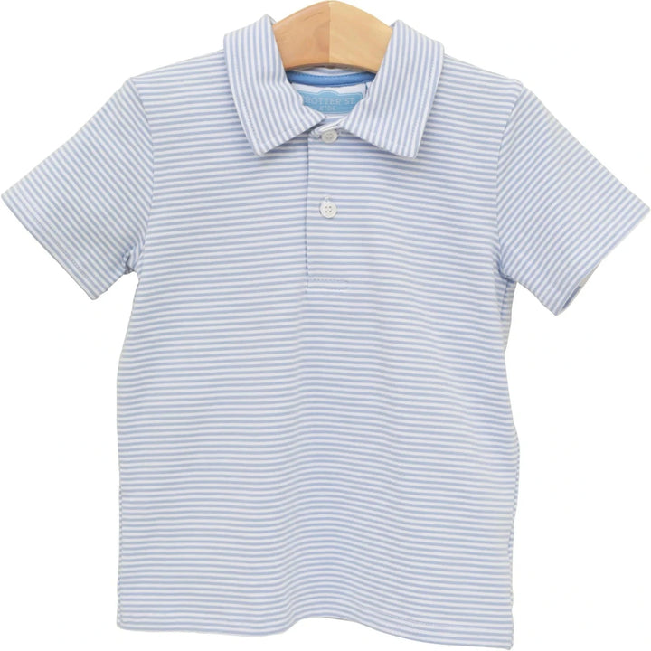 Henry Polo - Dusty Blue Stripe Boy Shirt Trotter Street Kids 