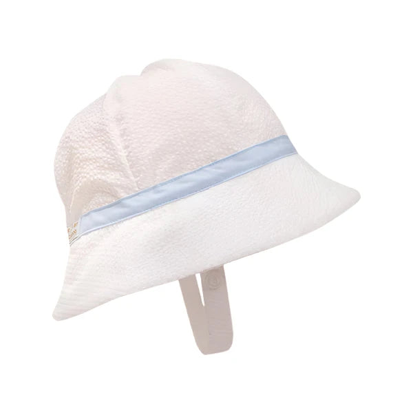 Henry's Boating Bucket - Worth Avenue White Seersucker Sunhat Beaufort Bonnet 