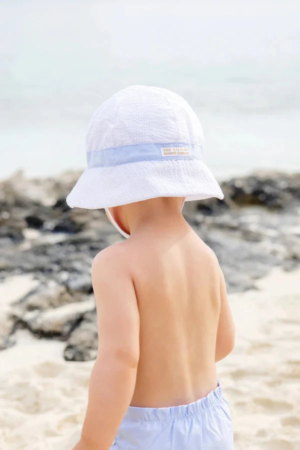 Henry's Boating Bucket - Worth Avenue White Seersucker Sunhat Beaufort Bonnet 
