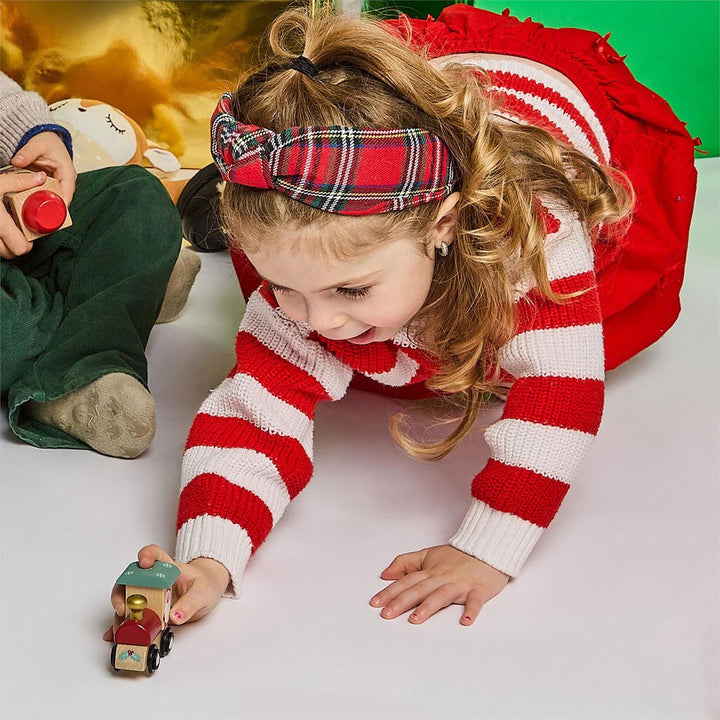 Here Comes Santa Hand-Crafted Magnetic Train Set Activity Toy Two's Company 