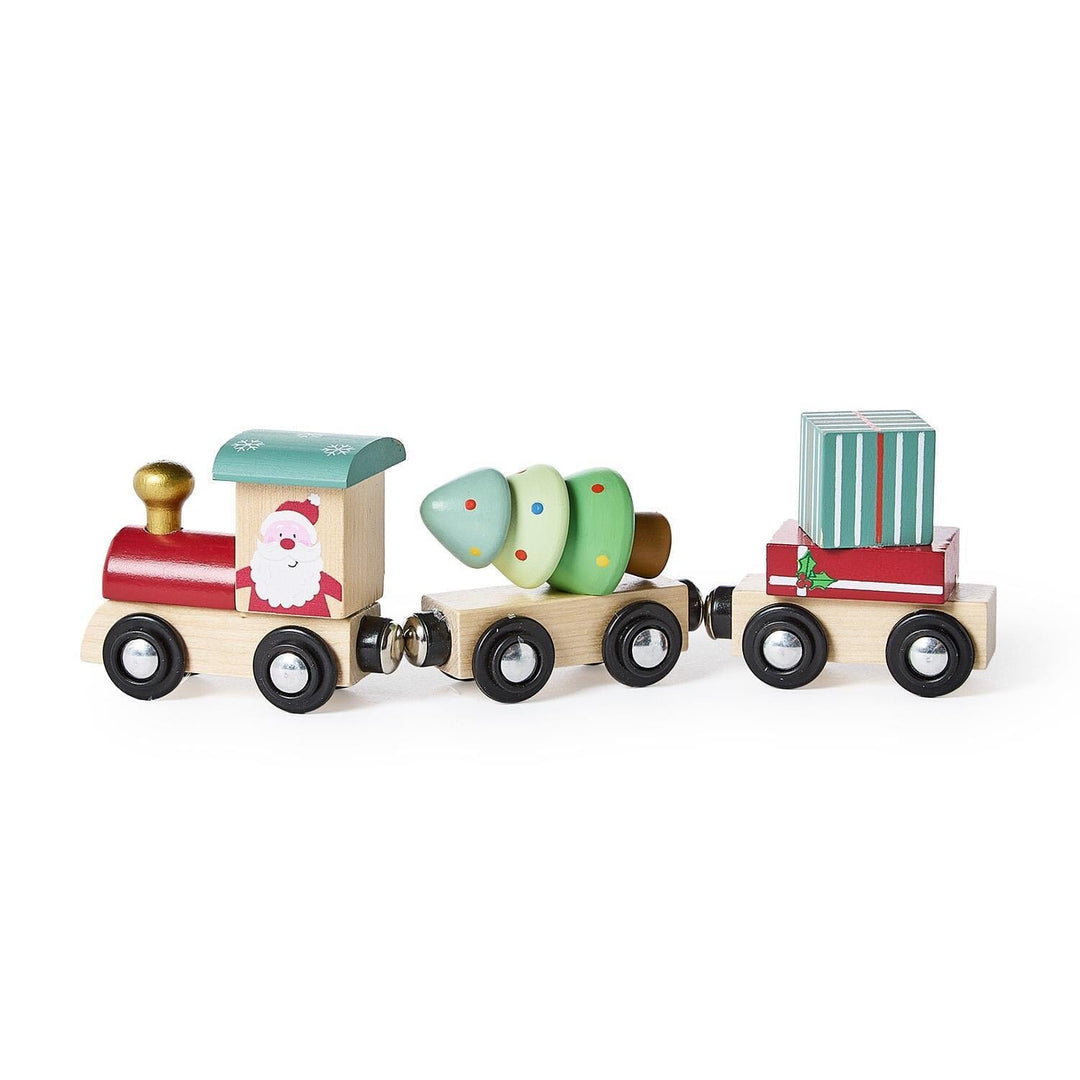 Here Comes Santa Hand-Crafted Magnetic Train Set Activity Toy Two's Company 