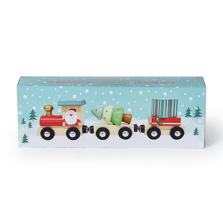 Here Comes Santa Hand-Crafted Magnetic Train Set Activity Toy Two's Company 