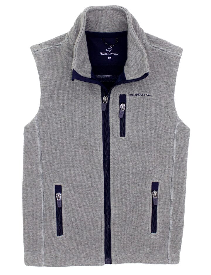 Highland Vest - Light Heather Grey Boy Jacket Properly Tied 