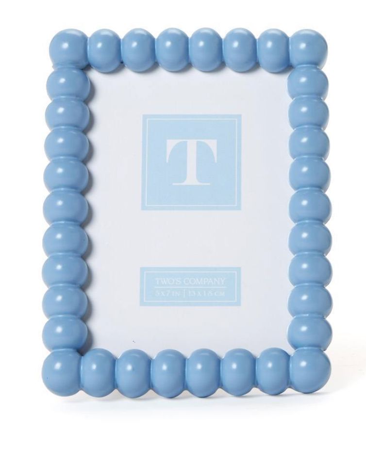 Hobnail Frame 5x7 Picture Frames Two's Company Blue 