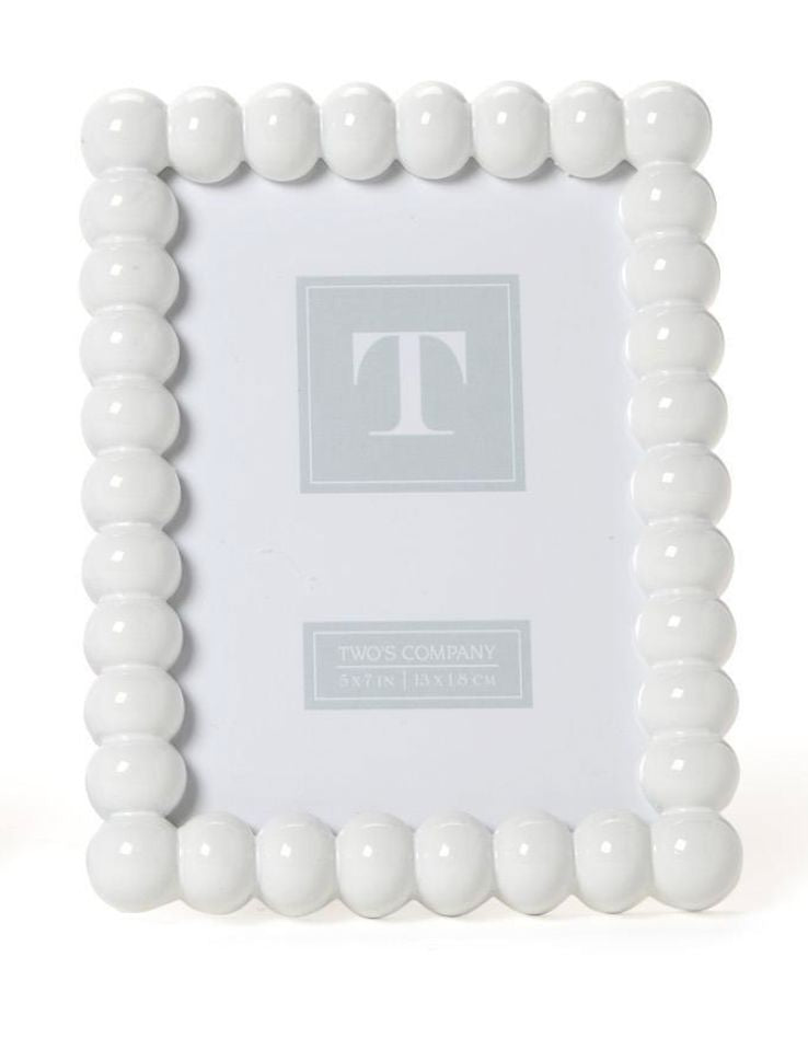 Hobnail Frame 5x7 Picture Frames Two's Company White 