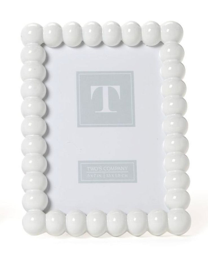 Hobnail Frame 5x7 Picture Frames Two's Company White 