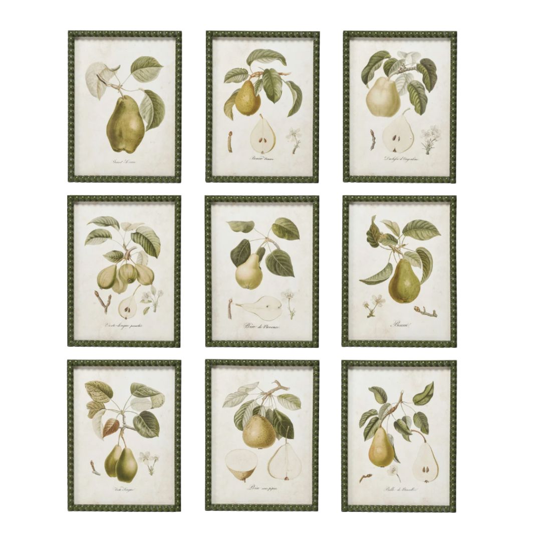 Hobnail Wood Framed Pear Prints Artwork Creative Co-Op 